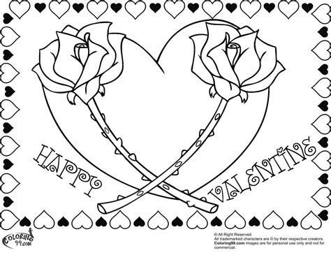 gambar coloring pages roses sheets hearts printable  adults large