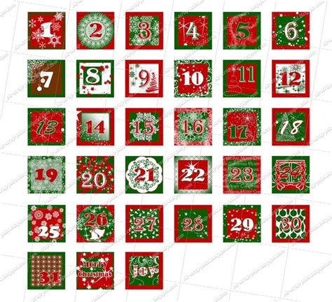 advent calendar numbers template printable advent calendar calendar
