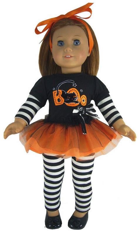 halloween black cat boo costume fits 18 american girl doll clothes