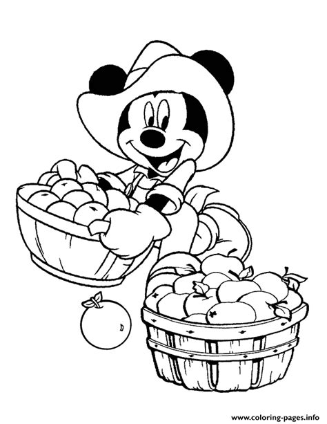 harvest time mickey disney coloring page printable