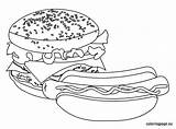 Coloring Fast Food Burger Pages Hot Dog Sheet Coloringpage Eu Drinks Posted sketch template