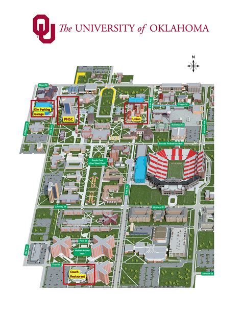 university  oklahoma campus map carolina map