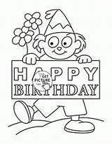 Birthday Coloring Happy Pages Kids Holiday Card Cousin Printables Wuppsy Girls Year Cards Holidays sketch template