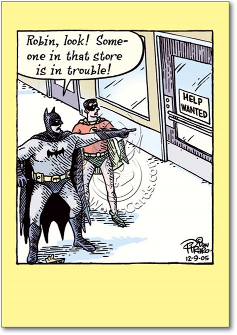 Batman Help Wanted Cartoons Blank Greeting Card Bizarro By