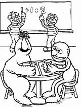 Telly Coloring Monster Grover Street Sesame Pages Learnig Math Getcolorings sketch template