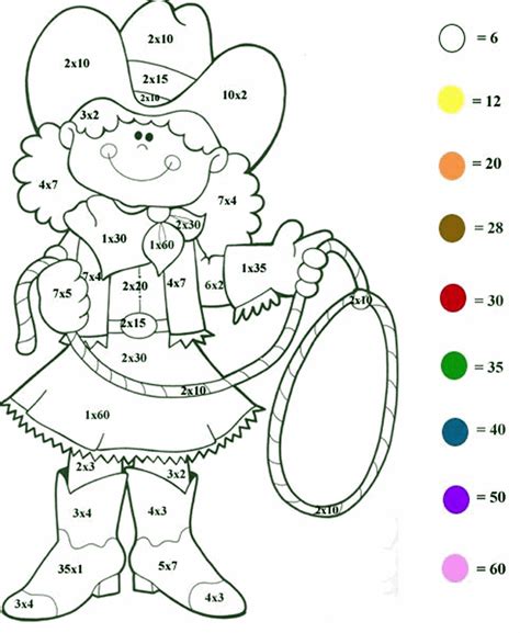 color  number multiplication  coloring pages  kids