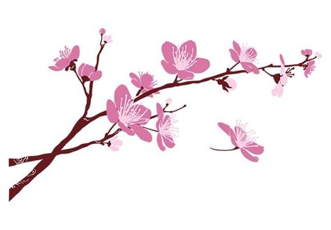 Cherry Blossom Branch Wall Decal Beautiful Floral Vinyl Decor Tree