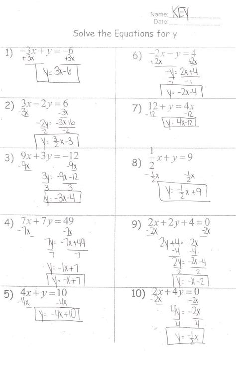 solving linear equations worksheet answers agaliprogram