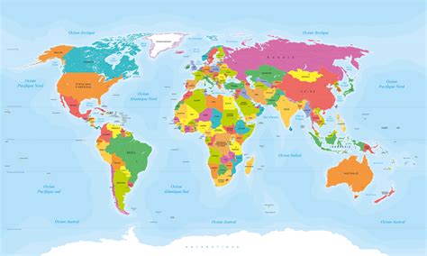 carte du monde  du monde sous forme de cartograhie