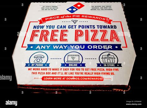 dominos pizza box high resolution stock photography  images alamy