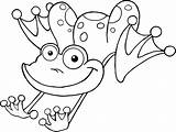Frog Coloring Pages Frogs Jumping Printable Lily Pad Hopping Tadpole Cute Dart Poison Drawing Kids Template Clipart Cartoon Leapfrog Color sketch template