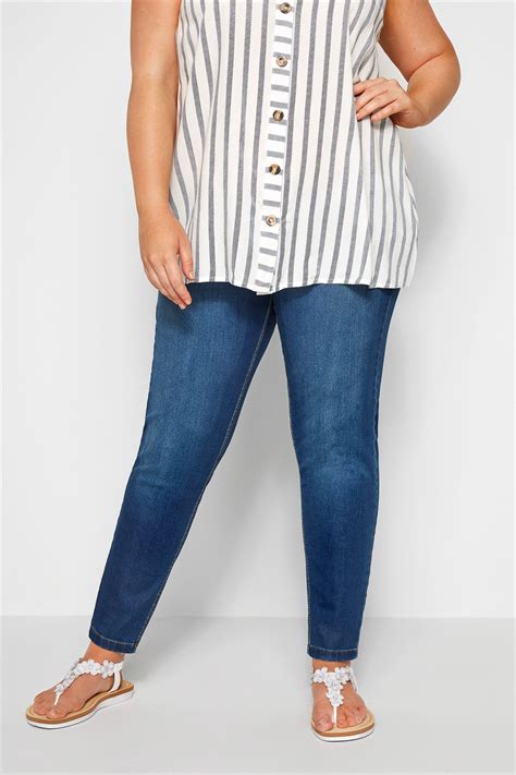 blue washed ultimate comfort stretch jeggings plus size