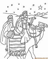 Reyes Magos Navidad Camellos Montados Camello Epiphany Manger Paginas Nativity sketch template
