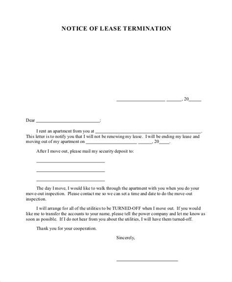 free 8 sample lease termination forms in pdf ms word