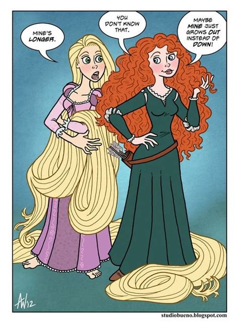 Rapunzel And Merida Fighting About Who S Hair Is Longer