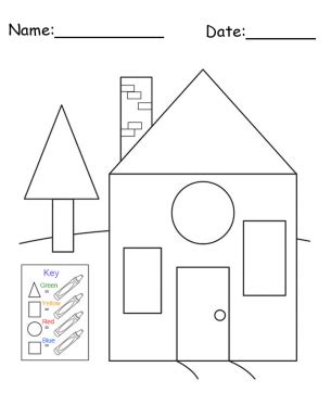 printable house shapes worksheet