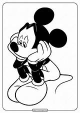 Mickey Sad Mouse Coloring Printable Pdf sketch template