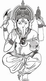 Ganesha Ganesh God Hindu Shiva Deity Ganapati Chaturthi Vinayagar Hinduism Getcolorings Dewa Coloriage Tanjore Diwali Vinayaka Mandalas Dewi Pngtree Buddha sketch template