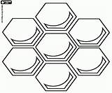 Honeycomb Coloring Pages Cells Beehive Honey Printable 07kb 250px sketch template