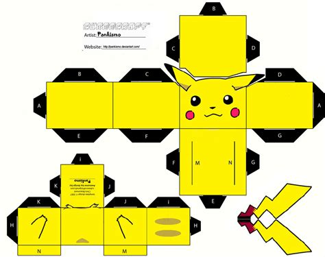 la web pokemon plantilla  crear imprimir  recortar  pikachu