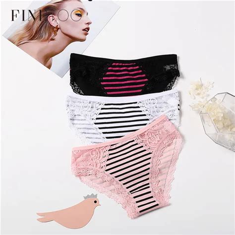 1pc women s cotton panty fashion striped briefs sexy girls underwear