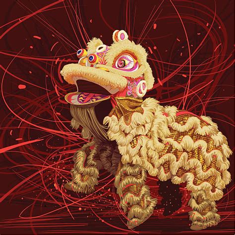 lion dance illustrations royalty  vector graphics clip art