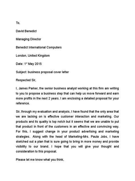 sample business proposal cover letter