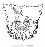 Clown Scary Coloring Pages Evil Clowns Drawing Drawings Halloween Face Killer Easy Girl Creepy Female Cool Horror Color Poster Vector sketch template