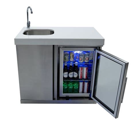 mont alpi outdoor bar center  sink  fridge wayfair outdoor kitchen cabinets outdoor