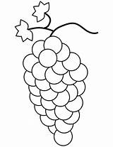 Grapes Coloring Pages Kids Bunch Fruit Printable Template Fruits Grape Colouring Color Drawing Crafts Medium sketch template