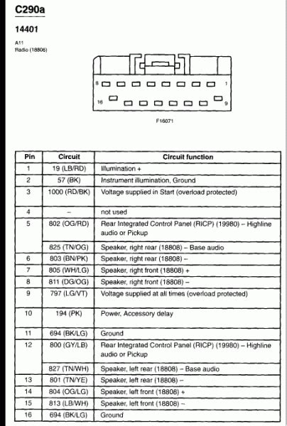 ford  radio wiring diagram