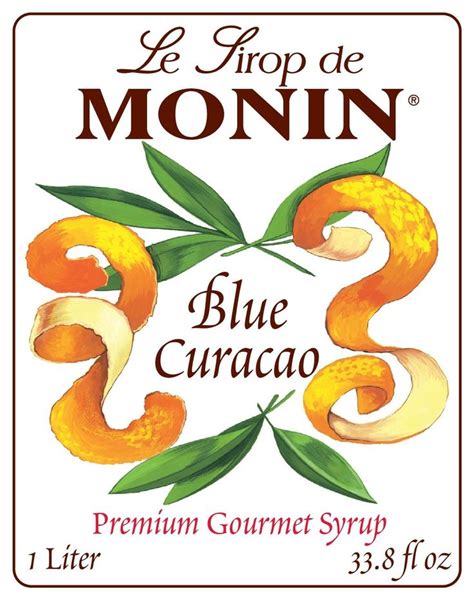 label  blue curaco syrup   orange  green leaf