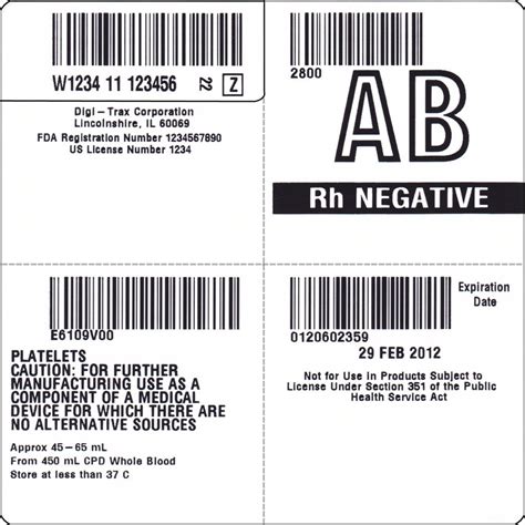 printable blood bag label template