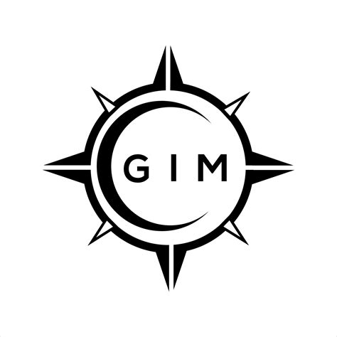 gim abstract technology circle setting logo design  white background gim creative initials