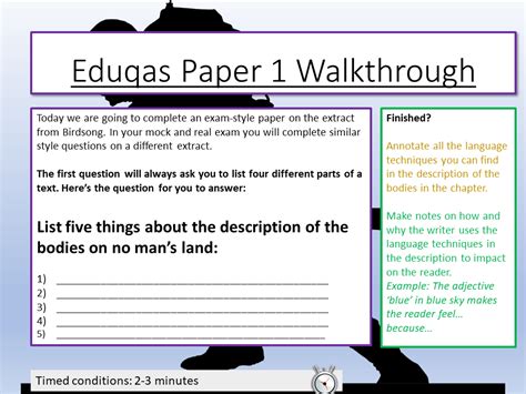 eduqas english language paper  walkthrough teaching resources