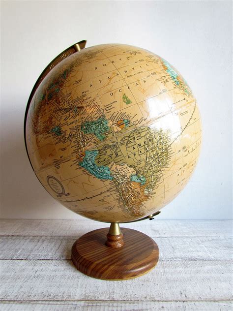 Vintage Brown World Globe Cram S Imperial World Globe