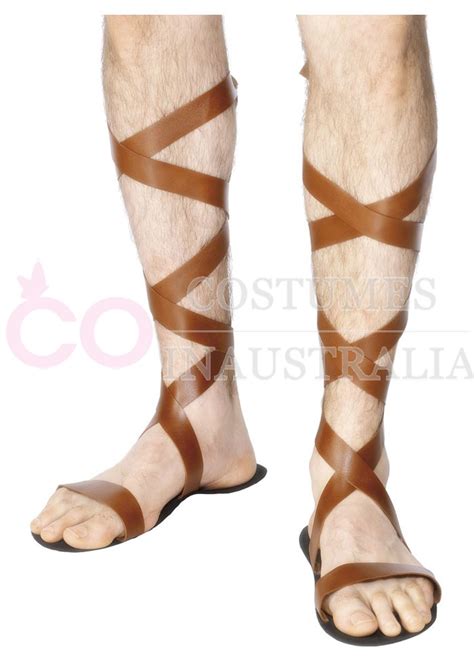 mens spartan greek warrior roman sandals jesus gadiator caesar egyptian trojan fancy dress