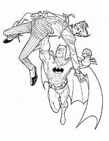 Joker Batman Fighting Coloring4free Stampare Netart Hitam Putih Colpisce Ausmalbild Sketsa Keren Salvato Letzte sketch template