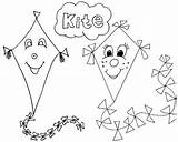 Kite Coloringpagesfortoddlers sketch template