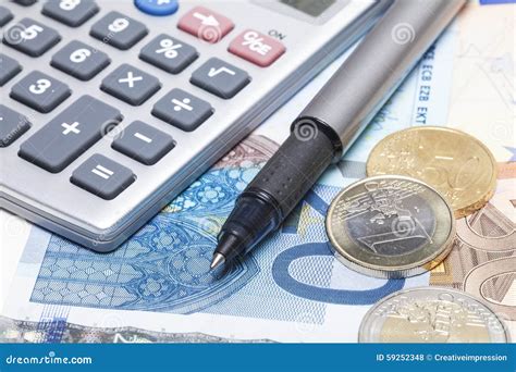 euro money  calculator stock photo image  gambling
