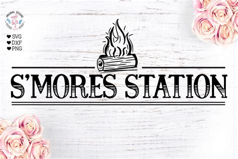 S Mores Station Camping Sign Photoshop Graphics ~ Creative Market