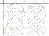 Goldilocks Three Coloring Bears Masks Pages Mask Etsy Bear Paper Props sketch template