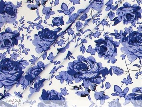 blue  white floral print fabric