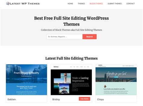 full site editing themes  wordpress block themes