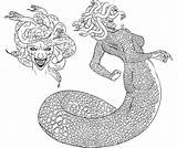 Medusa Coloring Draw Netart sketch template