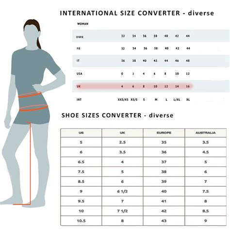 diverse  uk size converter  footwear