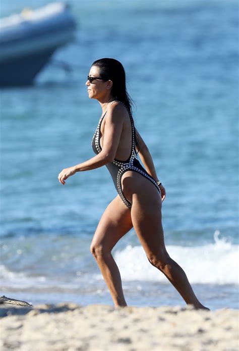 Kourtney Kardashian In Swimsuit French Riviera Near St