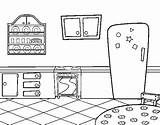 Kitchen Coloring Traditional Coloringcrew Pages House sketch template
