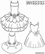 Dress Coloring Pages Barbie sketch template