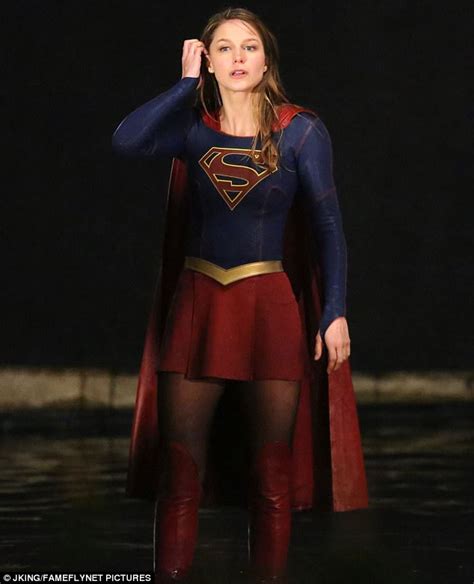Melissa Benoist Films Supergirl Versus Superman Fight